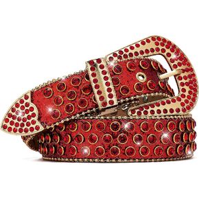 DOAPMLL Women Rhinestone Belt For Jeans Pants Western Cowgirl Bling Studded Design，Ladies Fashion Belt Gift For Women