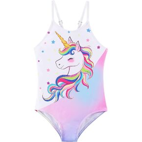 WAWSAM Girls One Piece Swimsuit Kid Beach Swimwear Toddler Bathing Suit