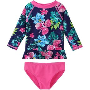 HUAANIUE طقم ملابس سباحة للأطفال/البنات الصغار مكون من قطعتين من Rash Guard بأكمام طويلة in Kuwait