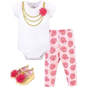 Little Treasure Unisex Baby Cotton Bodysuit, Pant and Shoe Set in Saudi Arabia