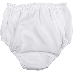 Little Things Mean A Lot Baby Girls White Elastic Bloomer Diaper Cover with Embroidered Eyelet Edging - NB in Saudi Arabia