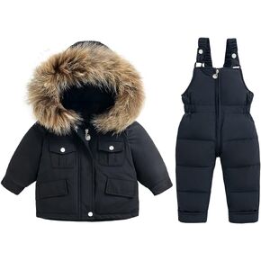Mokitoni Toddler Boys Snowsuit Girls Snow Pant And Jacket bib Winter Kids Clothes Coat in Saudi Arabia