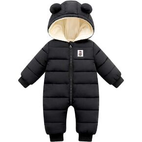 Baby Boy Snowsuit Newborn girl Winter Coat Toddler jacket Clothes | Unisex boys girls items hoodie toddler fleece snow suits for infant jumpsuit warm outfits 0-6M, 6-12M, 12-18M,18-24M options in Saudi Arabia