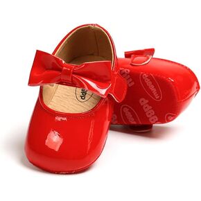 Ohwawadi Infant Baby Girl Shoes Baby Mary Jane Flats Princess Wedding Dress Shoes Crib Shoe for Newborns, Infants, Babies, and Toddlers
