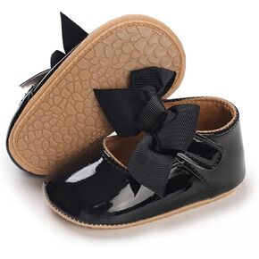 E-FAK Baby Girls Shoes Mary Jane Flats Shoes Anti-Slip Soft Rubber Sole Toddler First Walkers Princess Dress Shoes in Kuwait