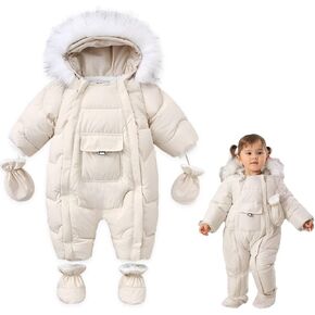 XIFAMNIY Baby Winter Snowsuit Coat Romper Outwear Hooded Footie Toddler… in Saudi Arabia