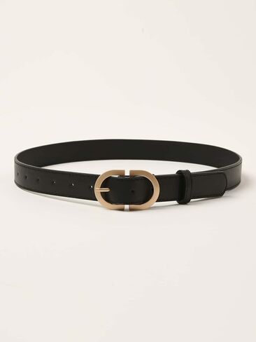 WDIRARA Women's PU Leather Waist Belt Oval Buckle Belt with Hole Punch for Pants in Saudi Arabia