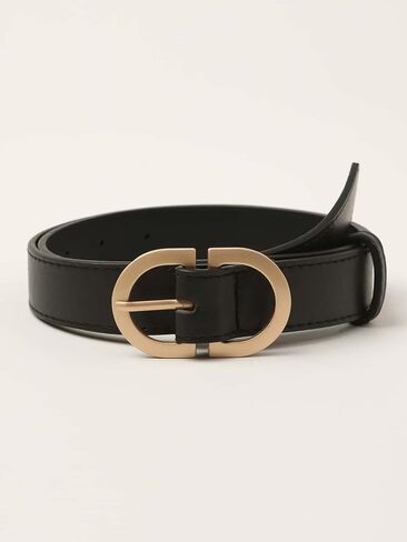 WDIRARA Women's PU Leather Waist Belt Oval Buckle Belt with Hole Punch for Pants in Saudi Arabia