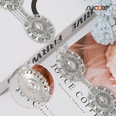 SUOSDEY Women Metal Waist Chain Belt Concho Western Cowgirls Country Belt for Jeans Dress in Saudi Arabia