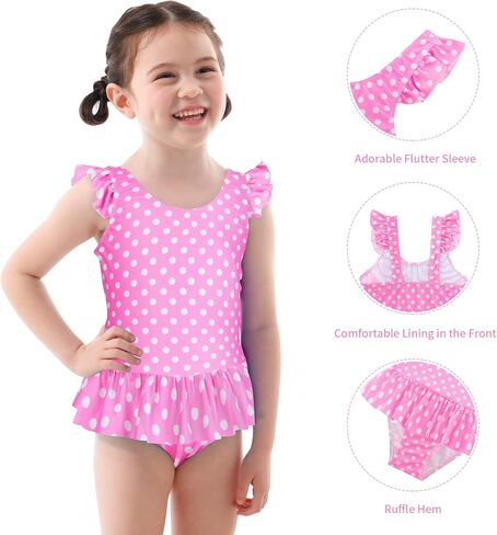 Vieille Toddler Little Girls One Piece Swimsuits Ruffles Bathing Suits Mermaid Dinosaur Swimwear 2-7T in Saudi Arabia