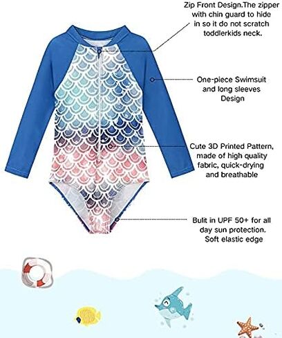 Baby Girl Swimsuits Set Rash Guard Bathing Suits for Toddler Girls Kids Swimwear in Saudi Arabia