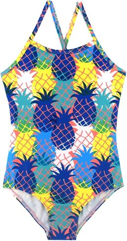 HONISEN Girls One Pieces Swimsuit Cute Swimwear Bathing Suits 2-12 Years in Kuwait
