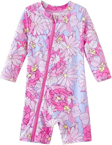 UMELOK Baby Girls' One Piece Swimsuit Full Zip UPF 50+ Sun Protection Swimwear Rash Guard Swim Suit in Saudi Arabia