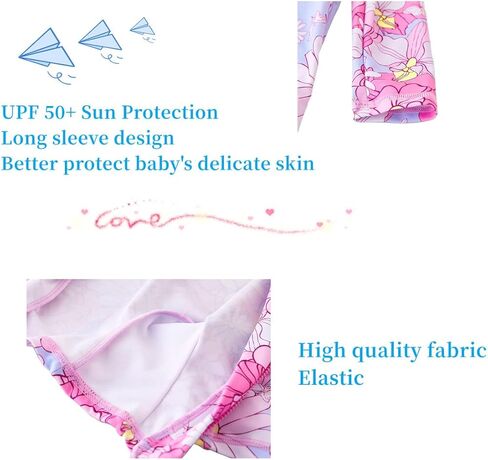 UMELOK Baby Girls' One Piece Swimsuit Full Zip UPF 50+ Sun Protection Swimwear Rash Guard Swim Suit in Saudi Arabia
