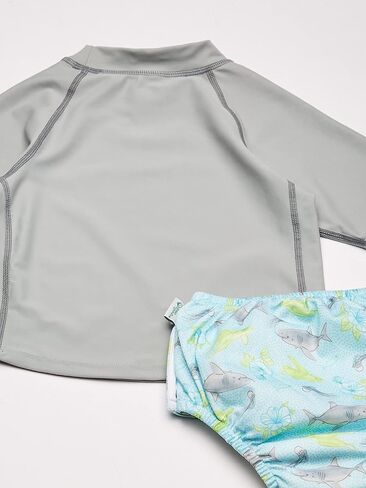 i play. Baby-Girls Short Sleeve Rashguard Set with Snap Reusable Absorbent Swimsuit Diaper in Saudi Arabia