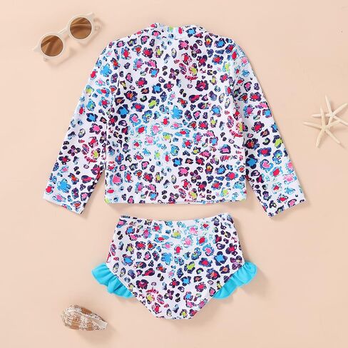 طقم ملابس سباحة صيفي للفتيات الصغيرات والأطفال الصغار من Rash Guard ملابس الشاطئ مع عامل حماية من الأشعة فوق البنفسجية 50+ بدلة استحمام تانكيني للأطفال in Kuwait