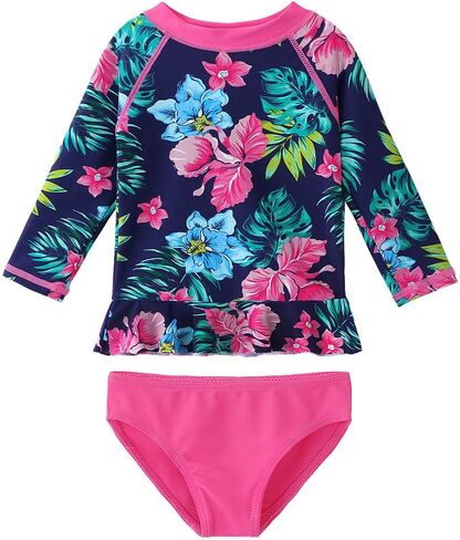 HUAANIUE طقم ملابس سباحة للأطفال/البنات الصغار مكون من قطعتين من Rash Guard بأكمام طويلة in Kuwait