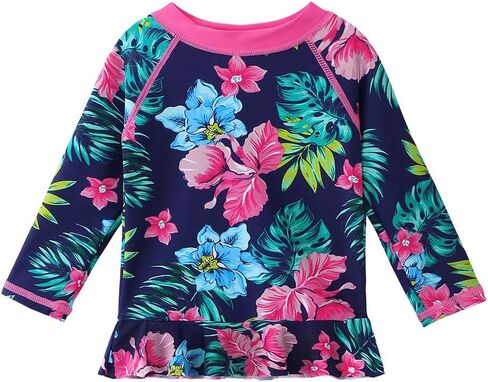 HUAANIUE طقم ملابس سباحة للأطفال/البنات الصغار مكون من قطعتين من Rash Guard بأكمام طويلة in Kuwait