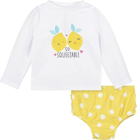 Gerber Baby & Toddler Girls Long Sleeved Rashguard Swimsuit Rash Guard Set in Saudi Arabia