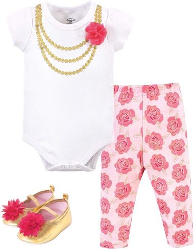 Little Treasure Unisex Baby Cotton Bodysuit, Pant and Shoe Set in Saudi Arabia