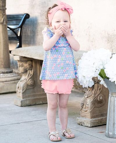 RuffleButts Toddler Girls Classic - Knit Ruffle Bloomers | 100% Cotton Fabric, Machine Wash Cold, Tumble Dry Low, Designed In USA, For Baby Girl in Saudi Arabia