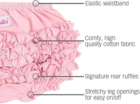 RuffleButts Toddler Girls Classic - Knit Ruffle Bloomers | 100% Cotton Fabric, Machine Wash Cold, Tumble Dry Low, Designed In USA, For Baby Girl in Saudi Arabia