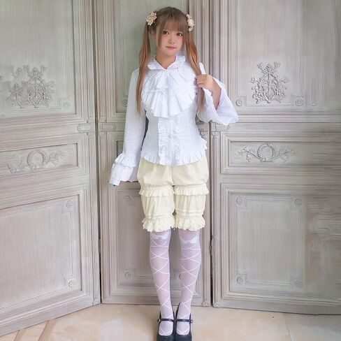 Women Bloomer Victorian Steampunk Bloomers for Women Teen Girls Ruffled Lace Pumpkin Short Pantaloons Underdress in Kuwait