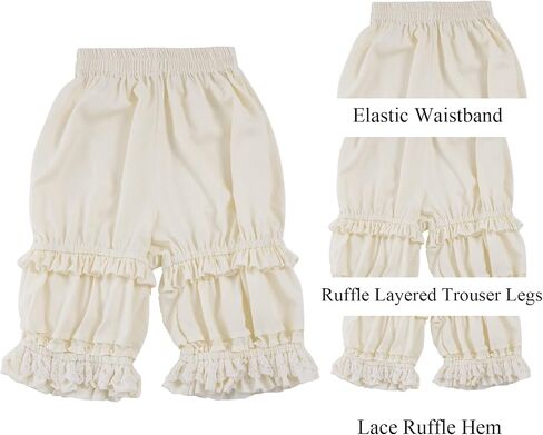 Women Bloomer Victorian Steampunk Bloomers for Women Teen Girls Ruffled Lace Pumpkin Short Pantaloons Underdress in Kuwait