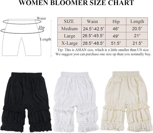 Women Bloomer Victorian Steampunk Bloomers for Women Teen Girls Ruffled Lace Pumpkin Short Pantaloons Underdress in Kuwait