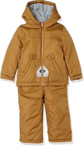 Simple Joys by Carter's Baby Water-Resistant Snowsuit Set-Hooded Winter Jacket, Camel, 6 in Kuwait