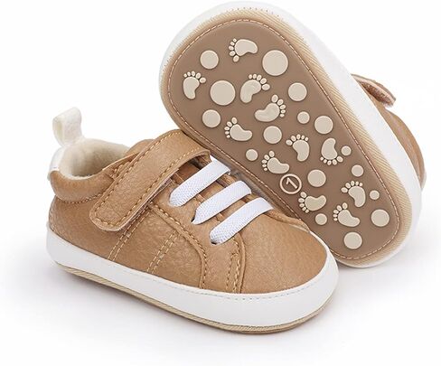 SOFMUO Baby Boys Girls High Top Ankle PU Leather Sneakers Soft Rubber Sole Infant Moccasins Newborn Oxford Loafers Anti-Slip Toddler Wedding Uniform Dress Shoes in Kuwait
