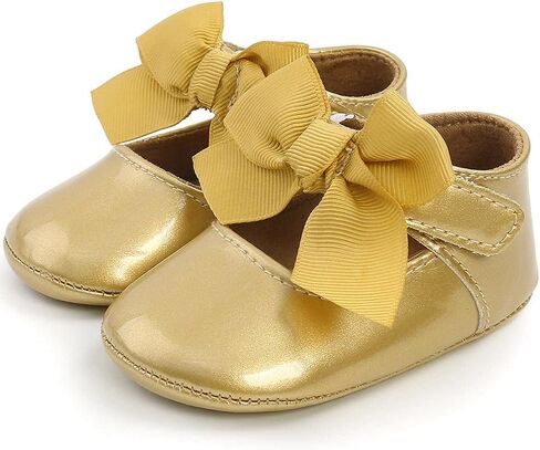 Aellons Infant Baby Girls Cute Mary Jane Flats Princess Bowknot Wedding Dress Shoes Pre-Walking in Kuwait