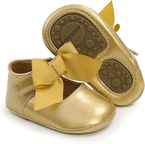 Aellons Infant Baby Girls Cute Mary Jane Flats Princess Bowknot Wedding Dress Shoes Pre-Walking in Kuwait