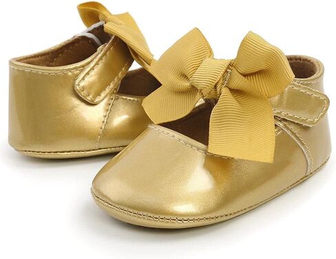 Aellons Infant Baby Girls Cute Mary Jane Flats Princess Bowknot Wedding Dress Shoes Pre-Walking in Kuwait