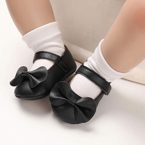 E-FAK Baby Girls Shoes Mary Jane Flats Shoes Anti-Slip Soft Rubber Sole Toddler First Walkers Princess Dress Shoes in Saudi Arabia