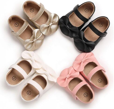 E-FAK Baby Girls Shoes Mary Jane Flats Shoes Anti-Slip Soft Rubber Sole Toddler First Walkers Princess Dress Shoes in Saudi Arabia