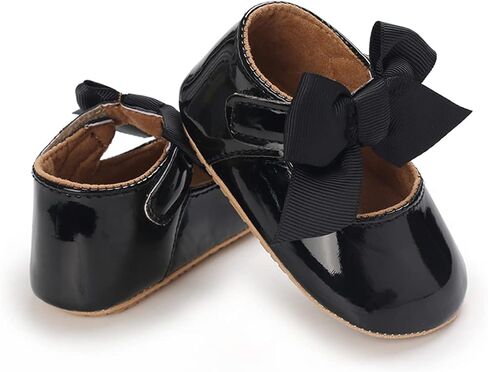 E-FAK Baby Girls Shoes Mary Jane Flats Shoes Anti-Slip Soft Rubber Sole Toddler First Walkers Princess Dress Shoes in Kuwait