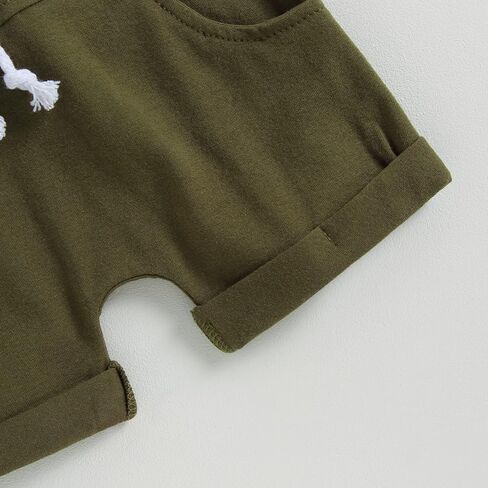 Adobabirl Baby Boy Shorts Set Summer Clothes Short Sleeve Striped Pocket Tshirt and Shorts Casual Toddler Boy Outfits in Kuwait