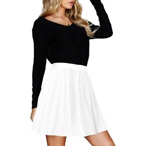 Afibi Women Short Uniform High Waist Pleated Skater Tennis Skirt with Shorts in Saudi Arabia