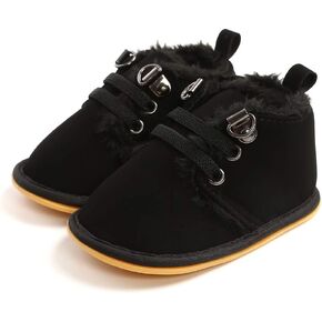 Baby Boys Girls Booties Fleece Anti-Slip Soft Sole Boots Toddler First Walker Warm Shoes