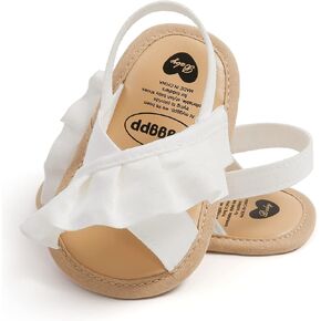 SOFMUO Baby Girls Floral Closed Toe Sandals Non-Slip Soft Rubber Sole Infant Toddler Summer Walking Shoes