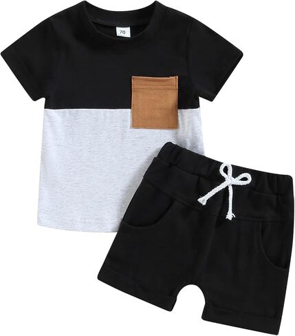 Mubineo Infant Toddler Baby Boy Summer T Shirt Shorts Outfits Short Sleeve Tee Tops Clothes Set in Saudi Arabia