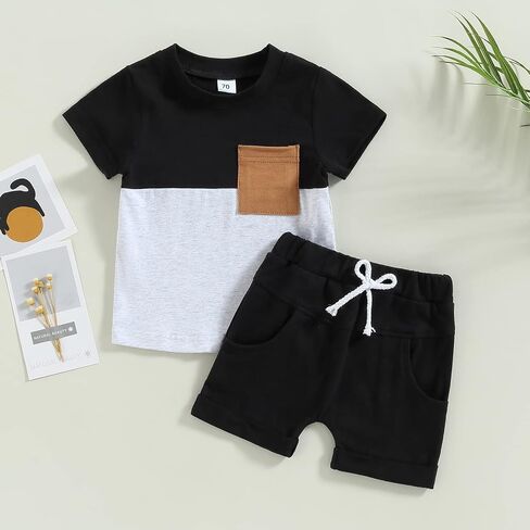 Mubineo Infant Toddler Baby Boy Summer T Shirt Shorts Outfits Short Sleeve Tee Tops Clothes Set in Saudi Arabia