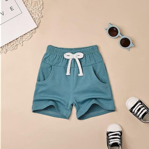 DOMOABEI Baby Boy Clothes Toddler Boy Summer Outfits Short Sleeve Patchwork T-Shirt & Shorts Boy Clothes Set 12 Months-4T in Saudi Arabia