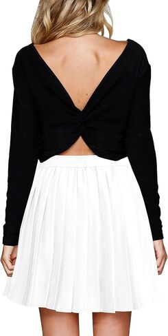 Afibi Women Short Uniform High Waist Pleated Skater Tennis Skirt with Shorts in Kuwait