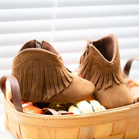 Miamooi Infant Baby Boys Girls Booties Newborn Cozy Fleece Warm Winter Boots Toddler Non-Slip Lace Up First Walking Shoes in Saudi Arabia