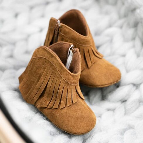 Miamooi Infant Baby Boys Girls Booties Newborn Cozy Fleece Warm Winter Boots Toddler Non-Slip Lace Up First Walking Shoes in Saudi Arabia