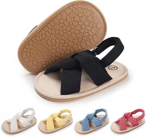 Baby Boys Girls Sandals Rubber Sole Outdoor First Walker Toddler Girls Boys Summer Shoes in Kuwait