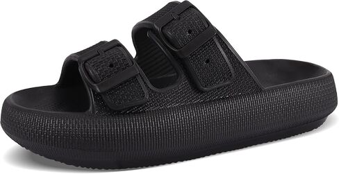 Dresofu Men's and Women's Pillow Slippers-Double Buckle Adjustable-Non-slip Thick-soled Slippers-cloud slippers-EVA Slippers in Saudi Arabia