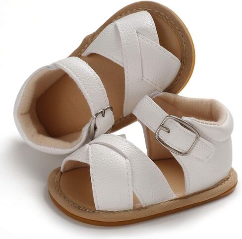 SOFMUO Baby Girls Braided Sandals Anti-Slip Rubber Sole Infant Summer Shoes | Soft Woven Sandals, Anti-Slip Rubber Sole,Hook &Loop Closure,Summer First Walkers for Infant Toddler Girls in Kuwait